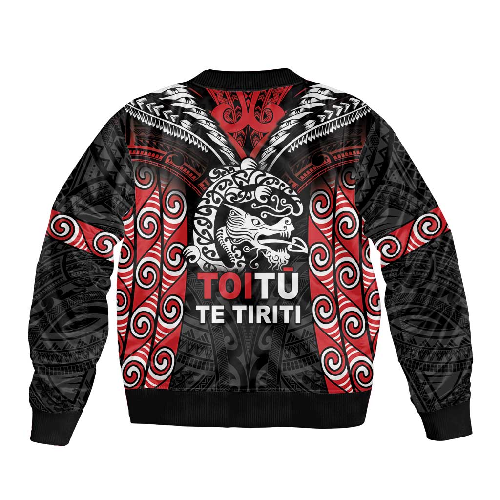 Aotearoa Mana Maori Bomber Jacket Toitu Te Tiriti