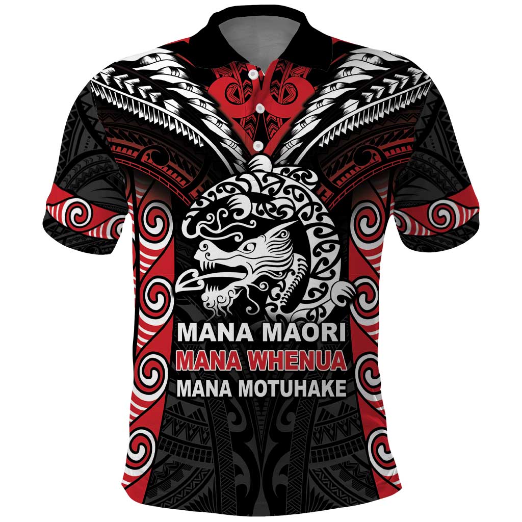 Aotearoa Mana Maori Polo Shirt Toitu Te Tiriti LT05 Black - Polynesian Pride