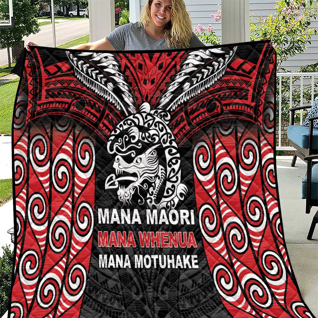 Aotearoa Mana Maori Quilt Toitu Te Tiriti LT05 Black - Polynesian Pride