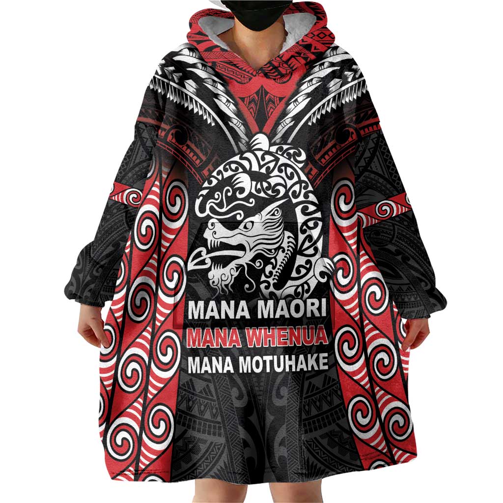 Aotearoa Mana Maori Wearable Blanket Hoodie Toitu Te Tiriti