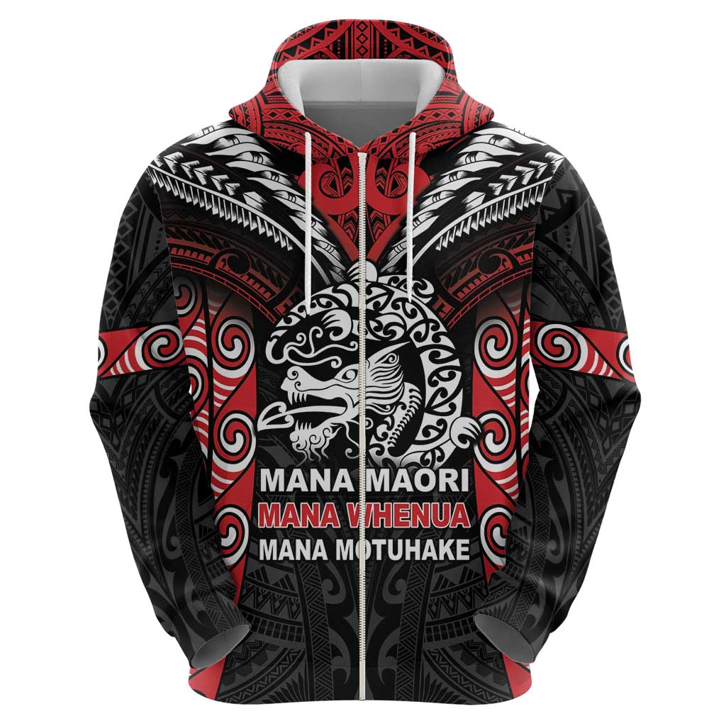 Aotearoa Mana Maori Zip Hoodie Toitu Te Tiriti LT05 - Polynesian Pride