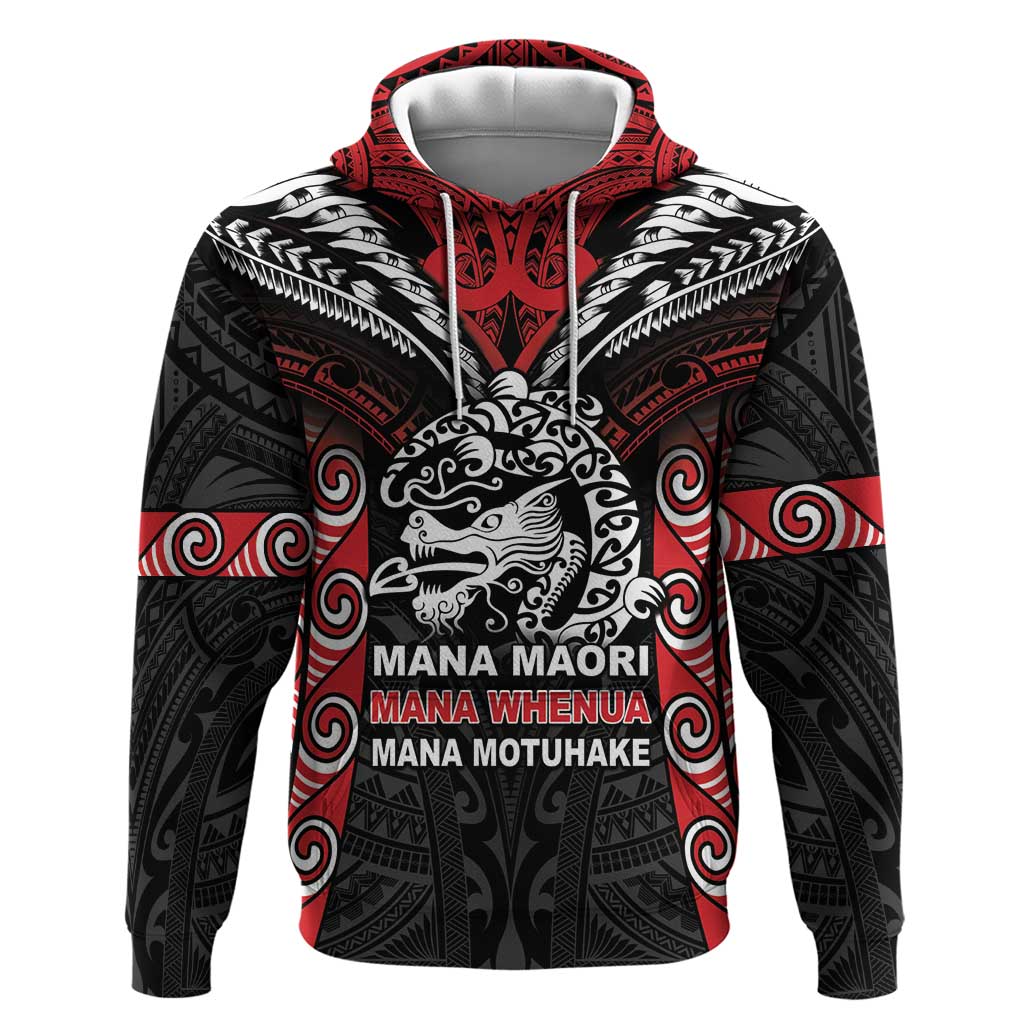 Aotearoa Mana Maori Zip Hoodie Toitu Te Tiriti LT05 Pullover Hoodie Black - Polynesian Pride