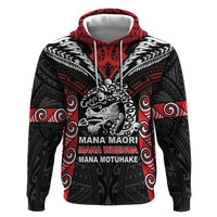 Aotearoa Mana Maori Zip Hoodie Toitu Te Tiriti LT05 Pullover Hoodie Black - Polynesian Pride