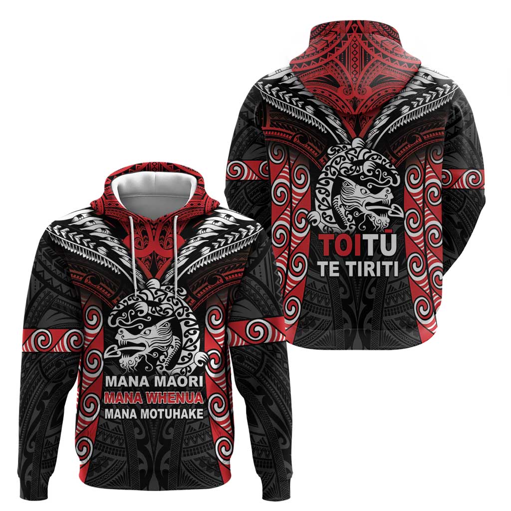 Aotearoa Mana Maori Zip Hoodie Toitu Te Tiriti LT05 - Polynesian Pride