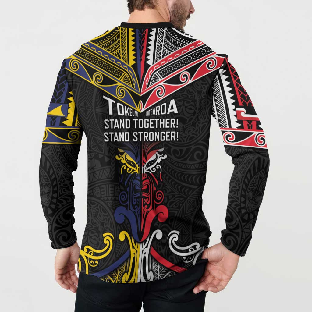 Tokelau And Aotearoa Button Sweatshirt Together For Te Tiriti O Waitangi LT05 - Polynesian Pride