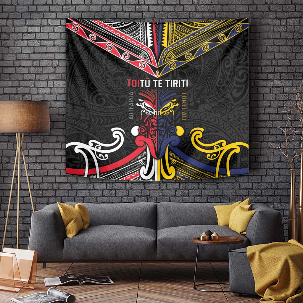 Tokelau And Aotearoa Tapestry Together For Te Tiriti O Waitangi LT05 Black - Polynesian Pride