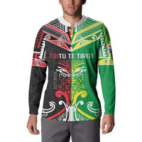 Cook Islands And Aotearoa Button Sweatshirt Together For Te Tiriti O Waitangi