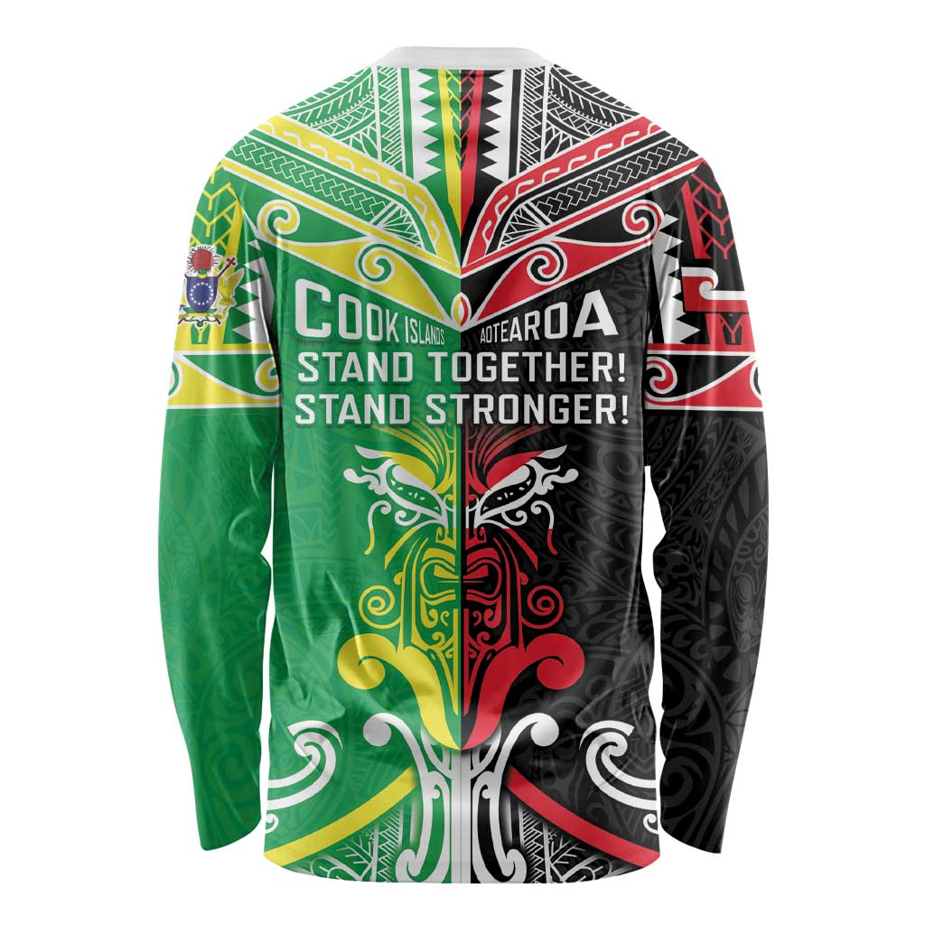 Cook Islands And Aotearoa Long Sleeve Shirt Together For Te Tiriti O Waitangi