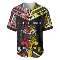 Niue And Aotearoa Baseball Jersey Together For Te Tiriti O Waitangi LT05 Black - Polynesian Pride