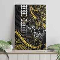 Hawaii Ikaika Warrior Helmet Canvas Wall Art Gold Style