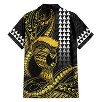 Hawaii Ikaika Warrior Helmet Hawaiian Shirt Gold Style