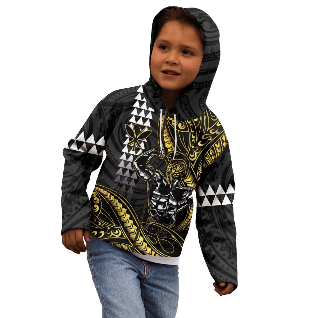 Hawaii Ikaika Warrior Helmet Kid Hoodie Gold Style