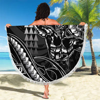 Hawaii Ikaika Warrior Helmet Beach Blanket Black Tribal Tattoo