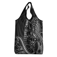 Hawaii Ikaika Warrior Helmet Grocery Bag Black Tribal Tattoo