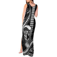 Hawaii Ikaika Warrior Helmet Tank Maxi Dress Black Tribal Tattoo