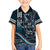 Hawaii Ikaika Warrior Helmet Kid Hawaiian Shirt Blue Tribal Tattoo
