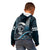 Hawaii Ikaika Warrior Helmet Kid Hoodie Blue Tribal Tattoo