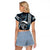 Hawaii Ikaika Warrior Helmet Raglan Cropped T Shirt Blue Tribal Tattoo