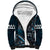 Hawaii Ikaika Warrior Helmet Sherpa Hoodie Blue Tribal Tattoo