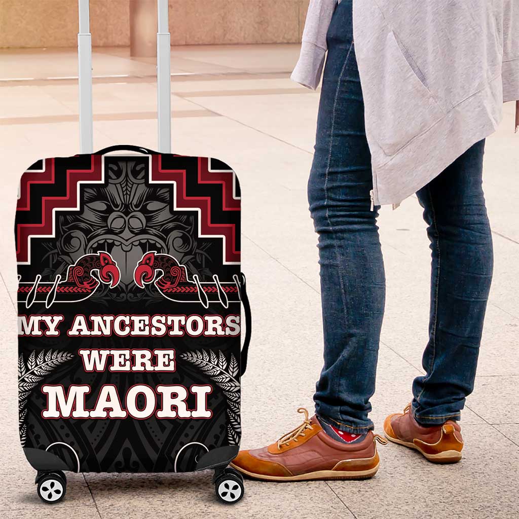 Aotearoa Luggage Cover Proud To Be Maori LT05 Red - Polynesian Pride