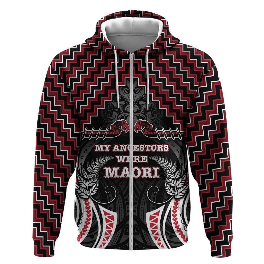 Aotearoa Zip Hoodie Proud To Be Maori LT05 Zip Hoodie Red - Polynesian Pride