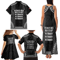 Aotearoa Toitu Te Tiriti Family Matching Tank Maxi Dress and Hawaiian Shirt No Kiwi Without Iwi