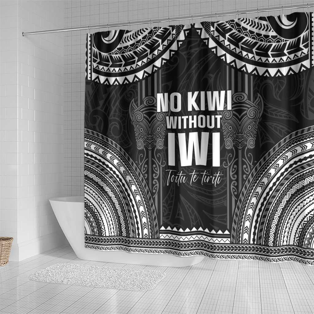 Aotearoa Toitu Te Tiriti Shower Curtain No Kiwi Without Iwi LT05 - Polynesian Pride