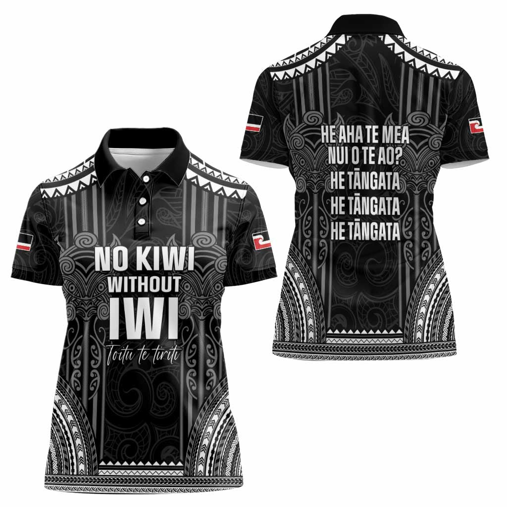 Aotearoa Toitu Te Tiriti Women Polo Shirt No Kiwi Without Iwi