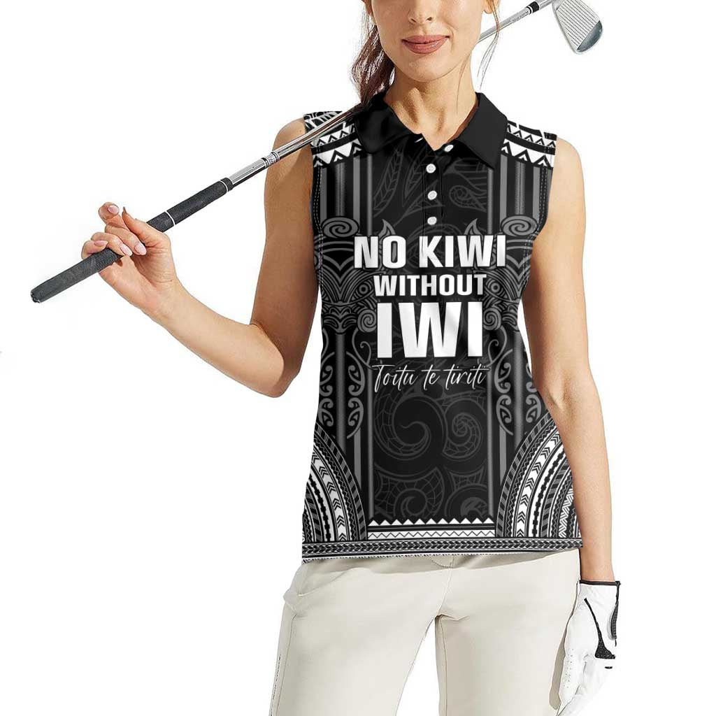 Aotearoa Toitu Te Tiriti Women Sleeveless Polo Shirt No Kiwi Without Iwi