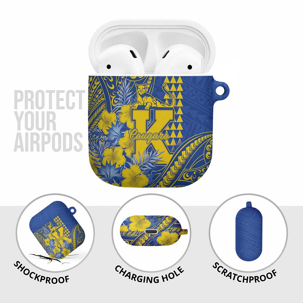 Hawaii Kaiser High School AirPods Case Tribal Tattoo With Hibiscus Flowers LT05 - Polynesian Pride