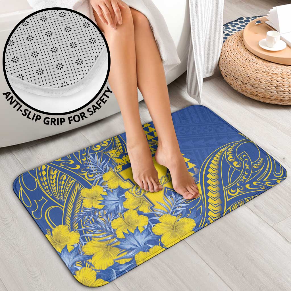 Hawaii Kaiser High School Bathroom Set Tribal Tattoo With Hibiscus Flowers