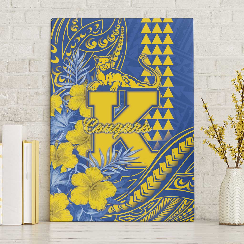Hawaii Kaiser High School Canvas Wall Art Tribal Tattoo With Hibiscus Flowers