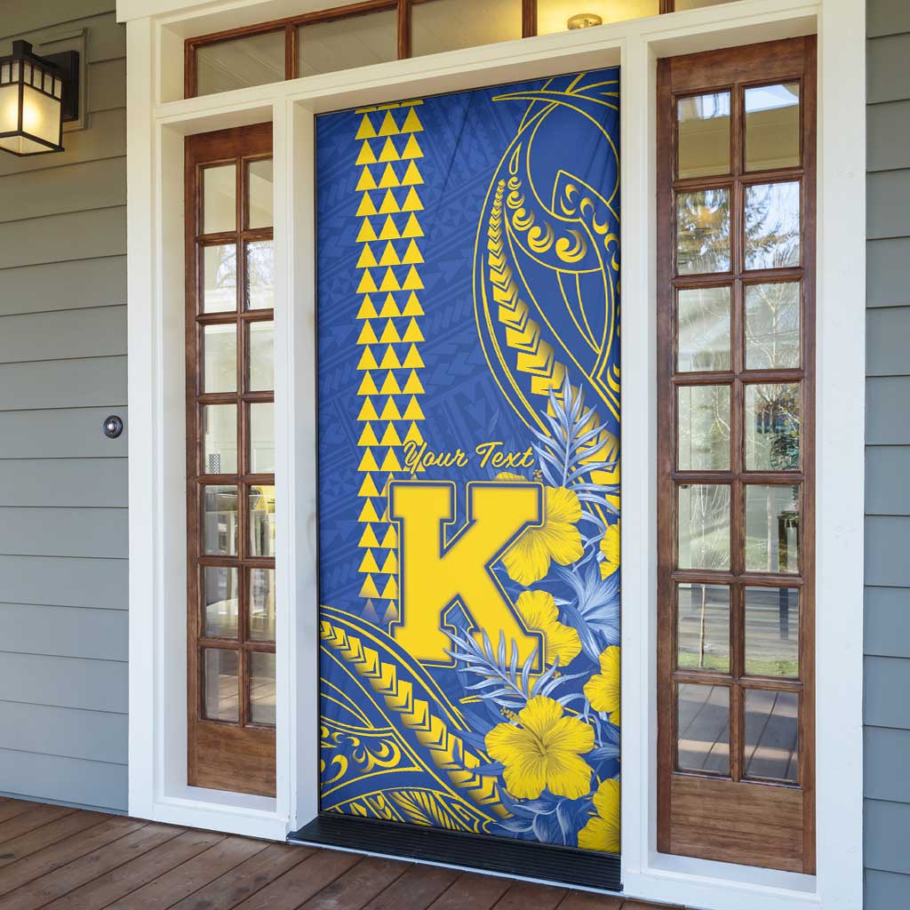 Personalised Hawaii Kaiser High School Door Cover Tribal Tattoo With Hibiscus Flowers