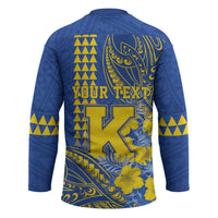 Personalised Hawaii Kaiser High School Hockey Jersey Tribal Tattoo With Hibiscus Flowers