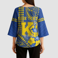 Personalised Hawaii Kaiser High School Kimono Sleeve Blouse Tribal Tattoo With Hibiscus Flowers LT05 - Polynesian Pride