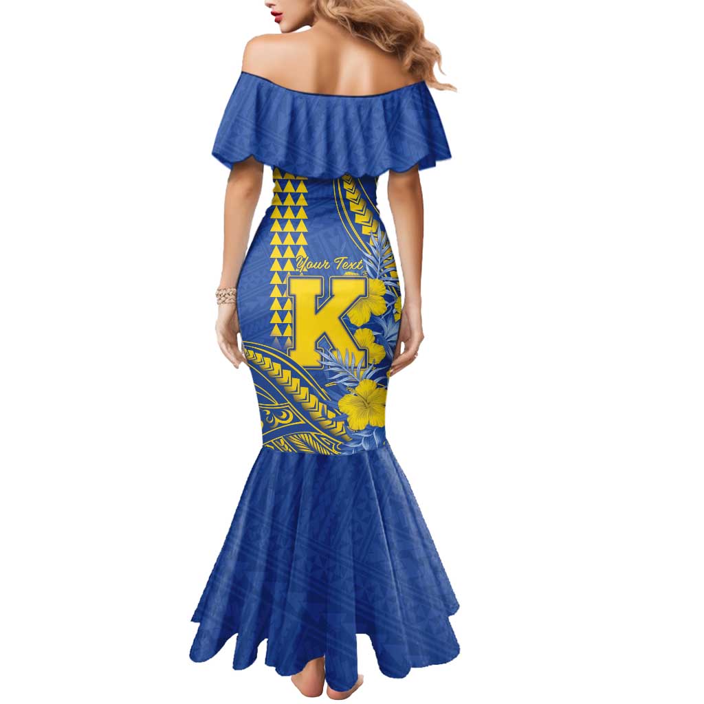 Personalised Hawaii Kaiser High School Mermaid Dress Tribal Tattoo With Hibiscus Flowers LT05 - Polynesian Pride