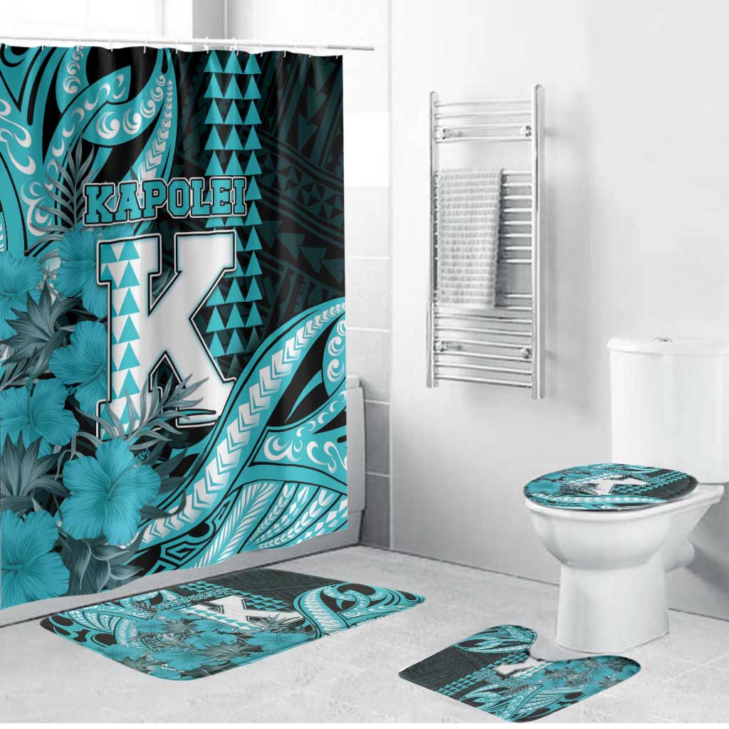Hawaii Kapolei High School Bathroom Set Tribal Tattoo With Hibiscus Flowers