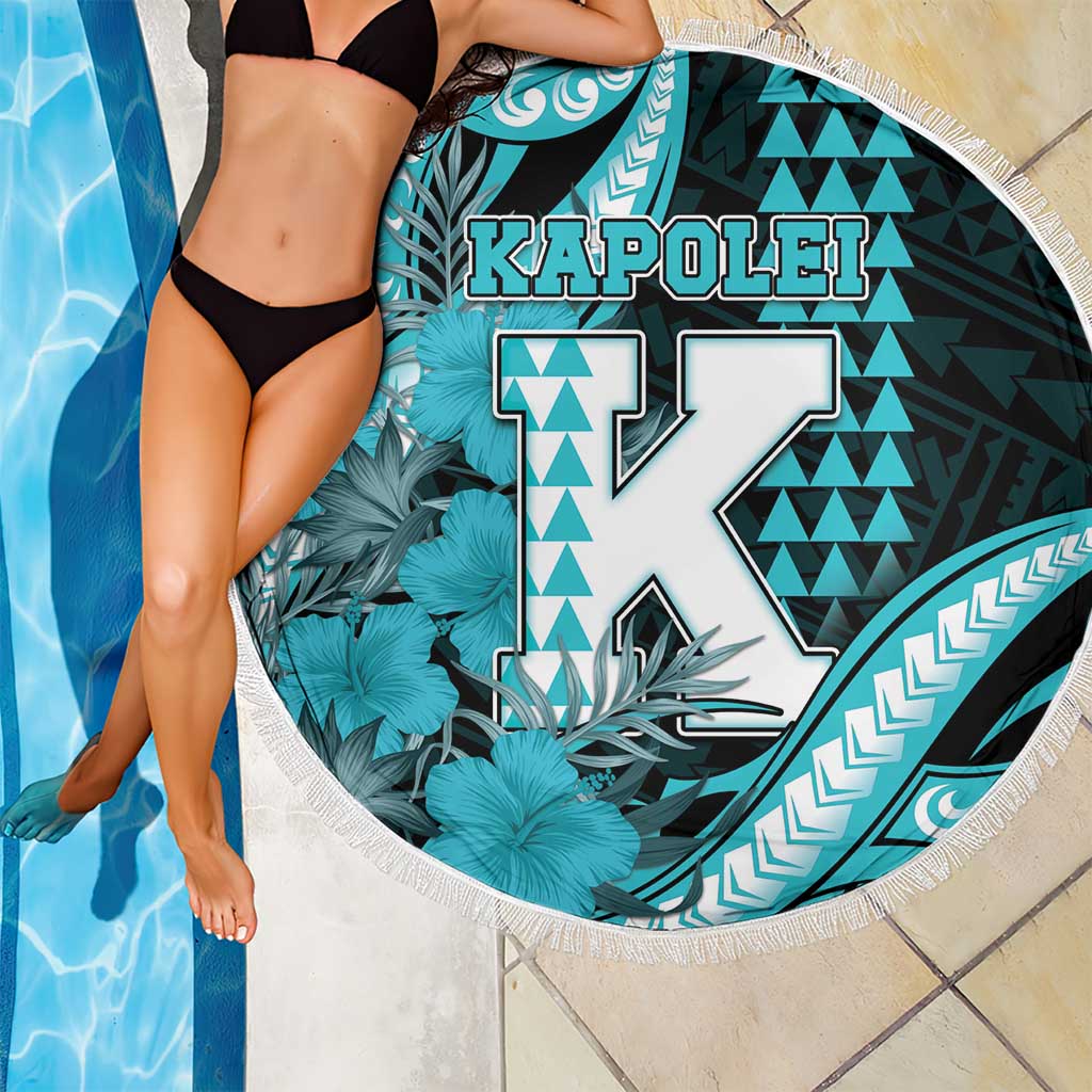 Hawaii Kapolei High School Beach Blanket Tribal Tattoo With Hibiscus Flowers LT05 - Polynesian Pride
