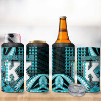 Personalised Hawaii Kapolei High School 4 in 1 Can Cooler Tumbler Tribal Tattoo With Hibiscus Flowers