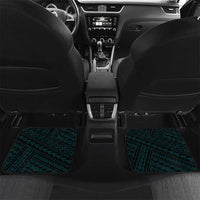 Personalised Hawaii Kapolei High School Car Mats Tribal Tattoo With Hibiscus Flowers LT05 Set 2pcs - Back Dark Teal - Polynesian Pride