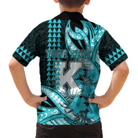 Personalised Hawaii Kapolei High School Family Matching Off Shoulder Short Dress and Hawaiian Shirt Tribal Tattoo With Hibiscus Flowers LT05 - Polynesian Pride