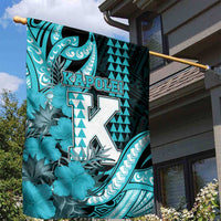 Hawaii Kapolei High School Garden Flag Tribal Tattoo With Hibiscus Flowers