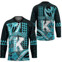 Personalised Hawaii Kapolei High School Hockey Jersey Tribal Tattoo With Hibiscus Flowers