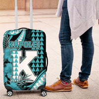 Hawaii Kapolei High School Luggage Cover Tribal Tattoo With Hibiscus Flowers