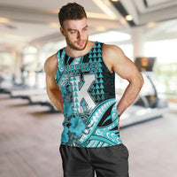 Personalised Hawaii Kapolei High School Men Tank Top Tribal Tattoo With Hibiscus Flowers
