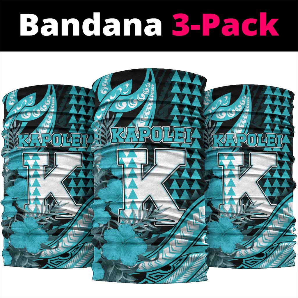 Hawaii Kapolei High School Neck Gaiter Tribal Tattoo With Hibiscus Flowers