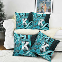Hawaii Kapolei High School Pillow Cover Tribal Tattoo With Hibiscus Flowers