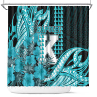 Hawaii Kapolei High School Shower Curtain Tribal Tattoo With Hibiscus Flowers