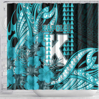 Hawaii Kapolei High School Shower Curtain Tribal Tattoo With Hibiscus Flowers