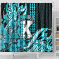 Hawaii Kapolei High School Shower Curtain Tribal Tattoo With Hibiscus Flowers